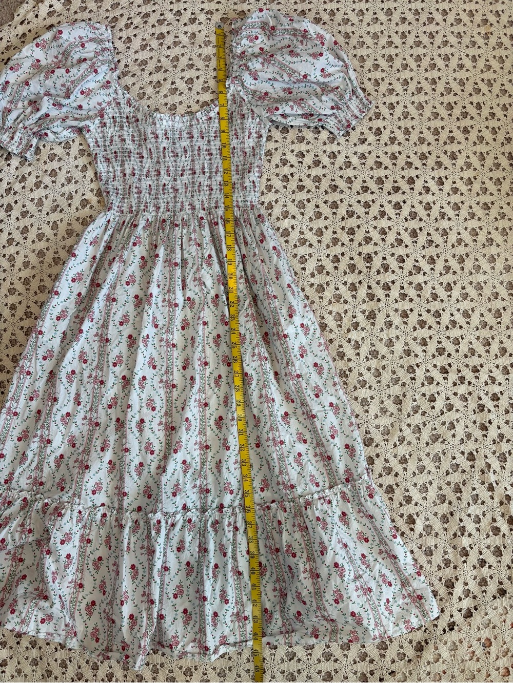 Hill House Louisa Nap Midi Dress Pink Vine Stripe Size Medium - Picture 11 of 11